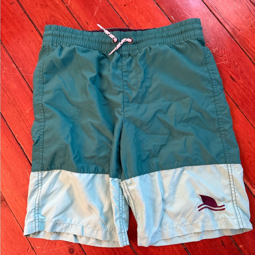 Old Navy Teal and Light Blue Swim Board Shorts